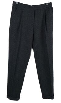 Dámské tmavomodré proužkované volné kalhoty s puky M&S