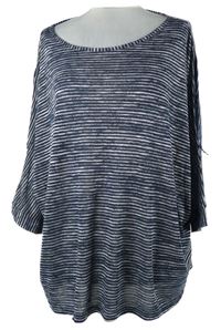 Dámské tmavomodro-bílé melírované úpletové volné triko Arista 