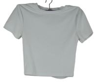 Dámské bílé žebrované crop tričko Pull&Bear 