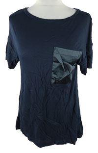 Dámské tmavomodré tričko s kapsou Karen Millen 