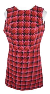 Nové - Dámské červeno-růžovo-černé vzorované pletené šaty New Look 