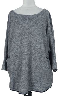 Dámský šedý melírovaný svetr 