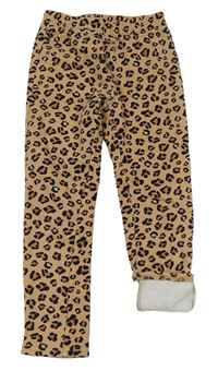 Béžové zateplené tregíny s leopardím vzorem Y.F.K.