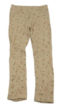 Béžové květinové tregíny Dopodopo