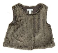 Hnědá kožešinová vesta Obaibi 