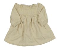 Světlebéžové manšestrové šaty