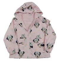 Světlerůžová šusťáková jarní bunda s Minnie a kapucí George