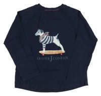 Tmavomodré triko s pejskem Jasper Conran