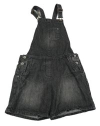 Černé riflové laclové kraťasy Next