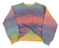 Barevný crop svetr Shein