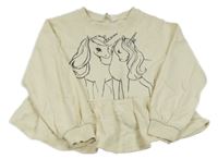 Smetanová mikina s jednorožci H&M