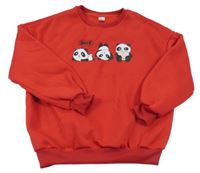 Červená mikina s pandami Shein