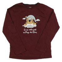 Mahagonové pyžamové triko s obrázkem 