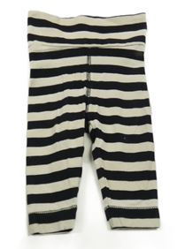 Černo-smetanové pruhované legíny H&M