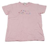 Světlerůžové tričko s nápisem