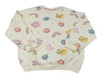 Smetanová vzorovaná mikina s medvídky a duhou George