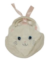 Bílá chlupatá kabelka - kočka