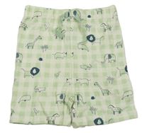 Zeleno-bílé kostkované kraťasy se zvířátky George