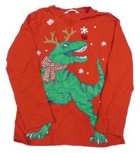 Červené triko dinosaurem H&M