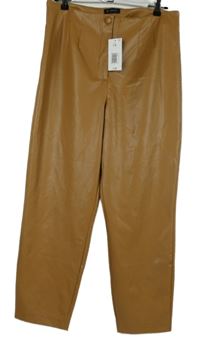 Nové - Dámské béžové koženkové kalhoty Et Vous