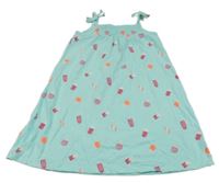 Tyrkysové bavlněné šaty se zmrzlinami Topolino
