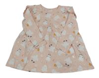 Světlerůžové bavlněné šaty s duchy George