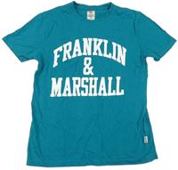 Modrozelené tričko s logem Franklin Marshall