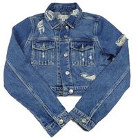 Modrá riflová crop bunda s prošoupáním Denim Co.