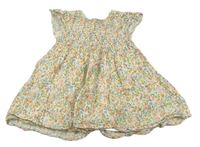 Bílé květinové mušelínové šaty Primark