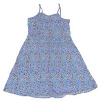 Světlemodré midi šaty s kytičkami Primark