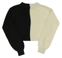 Černo-smetanový crop svetr zn. H&M