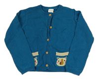 Petrolejová propínací lehký svetr s medvědy Next