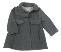 Šedý vlněný podšitý kabát Zara