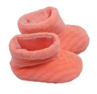 Neonově růžové chlupaté vysoké bačkory vel.23