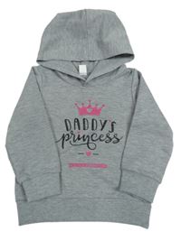 Šedá mikina s nápisem a kapucí 