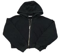 Černá propínací crop mikina s kapucí Matalan