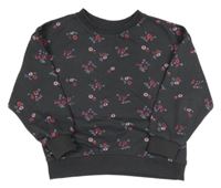 Tmavošedá mikina s kytičkami Dopodopo