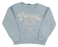 Světlemodrá mikina s nápisem 