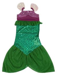 Kostým - zeleno-světlevínové šaty s flitry - mořská panna