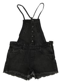 Černošedé riflové laclové kraťasy 