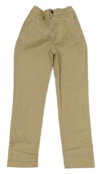 Béžové plátěné chino kahoty Matalan