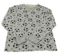 Šedé pyžamové triko s fotbalovými míči F&F
