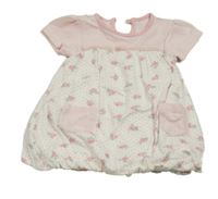 Světlerůžovo-bílé pruhovano/květované George