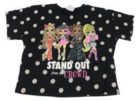 Černé puntíkaté crop tričko L.O.L. Surprise 