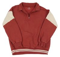 Bordó-smetanová mikina se stojáčkem M&S