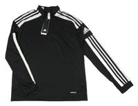 Nové - Černo-bílá sportovní mikina s pruhy Adidas