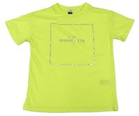 Neonově žluté tričko s nápisem River Island 