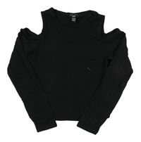 Černé crop triko s volnými rameny New Look