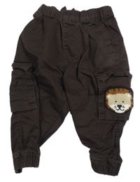 Kávové cargo cuff rifle se zvířátky Next