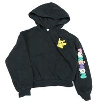 Černá crop mikina Pikachu s kapucí H&M